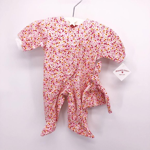 🍍NWT Preemie 2 pc Set Footie Onesie w Hat - Picture 2 of 7